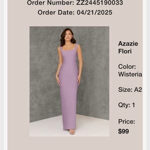 Azazie Purple Sheath Maxi Dress V-Neck Sleeveless